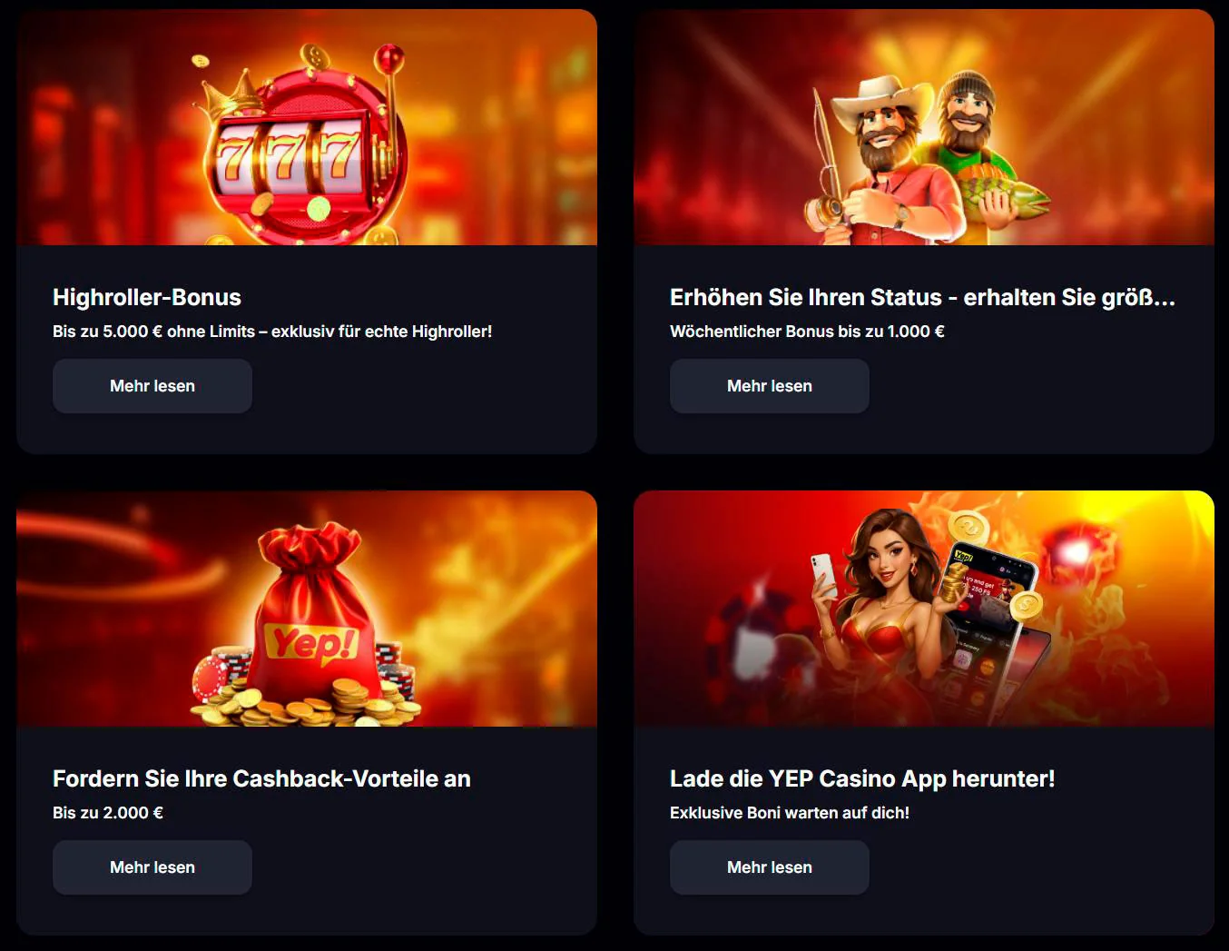 Bônus do YEP Casino